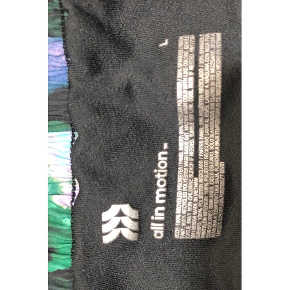 All In Motion Running Gym Shorts Sz L Unisex Black Blue Gym Fit Quick Dry A8 - Picture 3 of 4